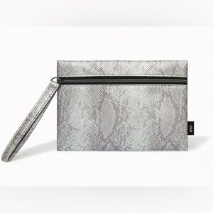 🔴 3/$15! Grey Snake Ipsy Glam Bag Wristlet Bag Pouchette Makeup Bag *NEW